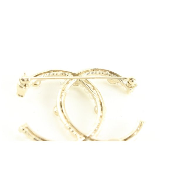 Chanel 20C CC Brooch Golden 1CK419C. Gold plated, crystal and pearls. - Picture 9 of 9